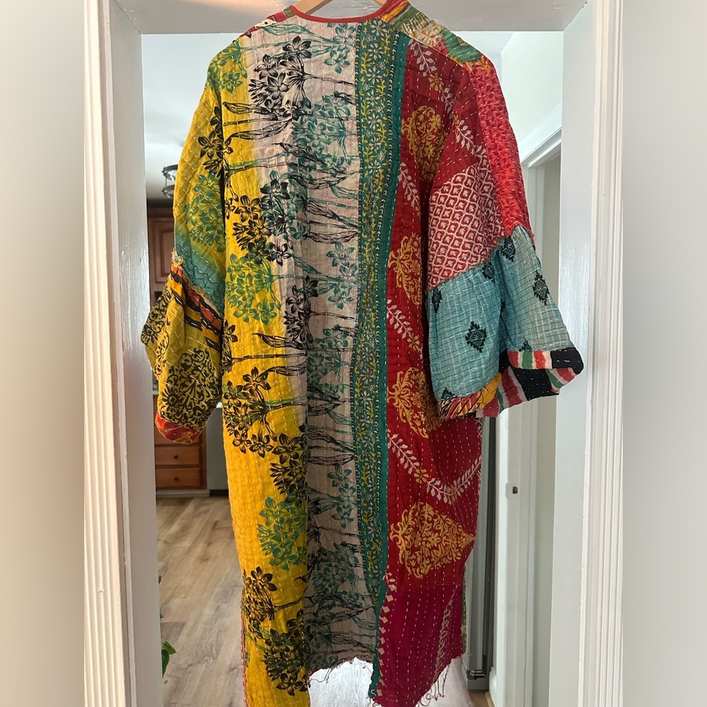 Colorful Reversible Patchwork Kimono Jacket - image 4